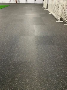 TSS zip tile rubber flooring installed